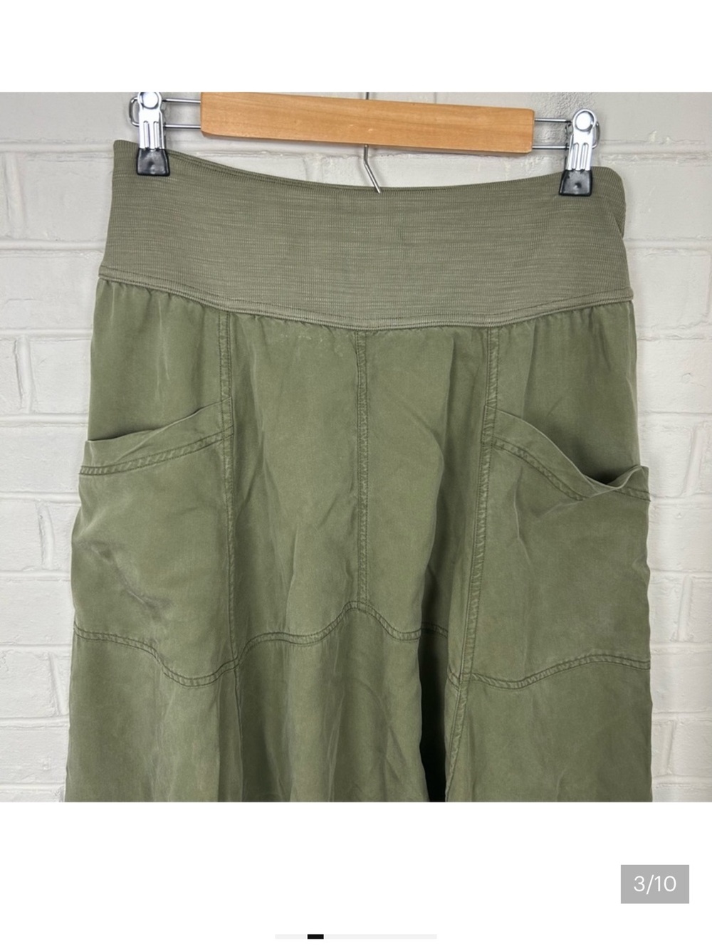 Free People Movement Baggy Cropped Green Harem Pants Size XS - Picture 2 of 2